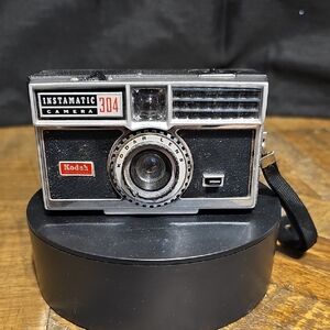 Kodak Instamatic 304 Camera with Black and Silver Finish